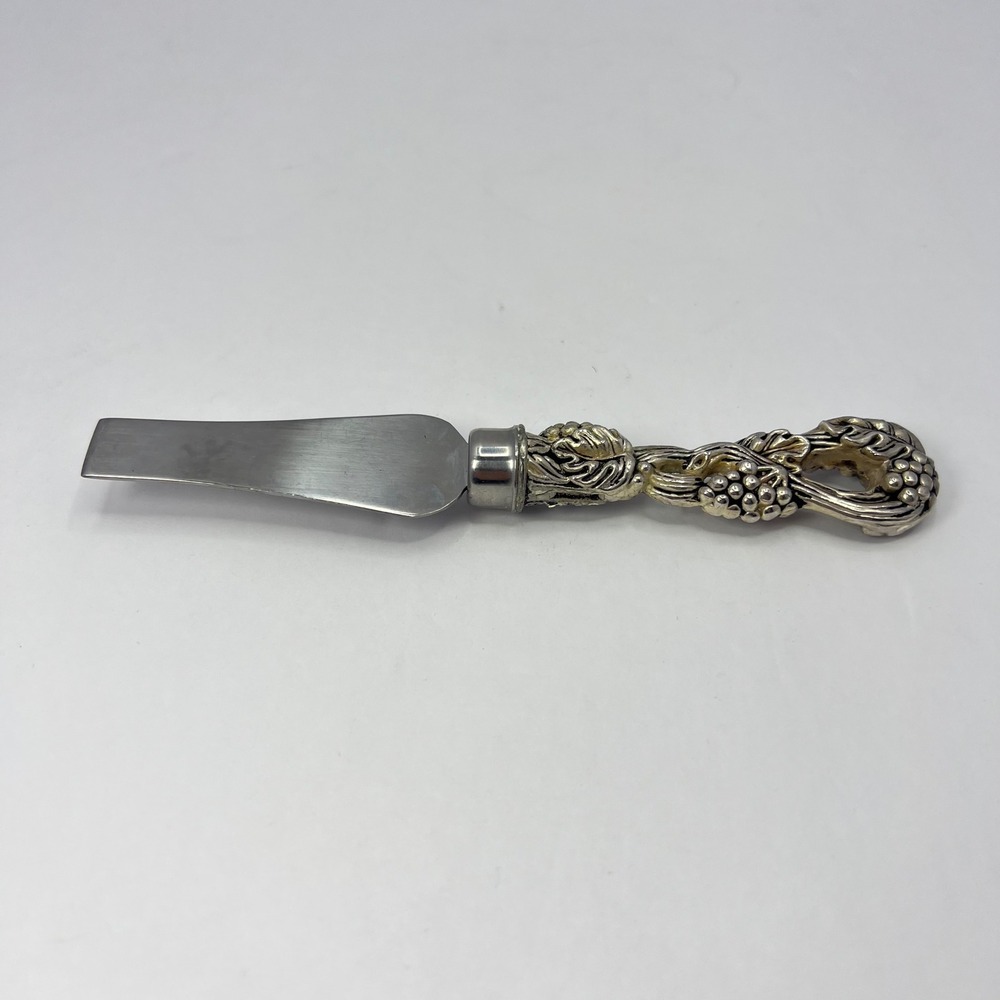 RARE Arthur Court Cheese Chisel Knife Spreader Grapevine Vtg Victorian Cottage